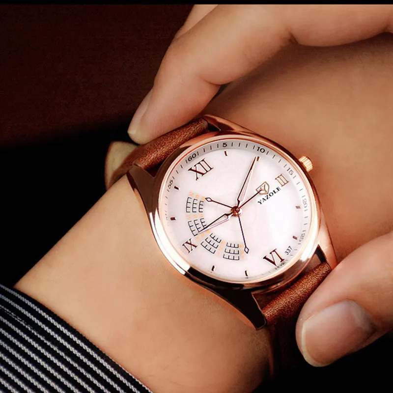 YAZOLE337高品質3秒針デザインビジネス男性腕時計高級時計ファッションデジタル時計