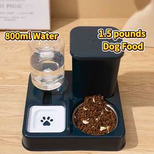 Alimentador Automático de Gato 2-em 1 e Dispensador De Água Tigela De Cachorro De Grande Capacidade Bacia De Alimentos De Gato De Estimação Dupla e Bacia De Água - Product Image 4