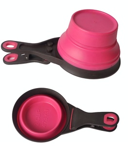 <strong>Pet</strong> <strong>Food</strong> Scoop-Collapsible Folding Silicone Sealing <strong>Clip</strong> Measuring Cup for <strong>Pets</strong> Dogs-1/2 Cup - Product Image 4