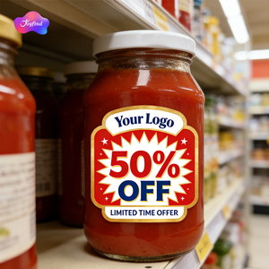 Rouleau d'étiquettes en vinyle de qualité supérieure, personnalisez votre logo, 50 % de réduction, étiquettes attrayantes pour la promotion des entreprises et des commerces - Product Image 5