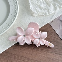 MIO Grande pince à cheveux florale de 12,5 cm, pince requin colorée avec strass brillants, décoration vintage en acétate