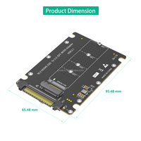 Adaptor M.2 NVMe M Key ke U.2 SFF 8639, Kartu Konverter PCIe 4.0/3.0 M.2 NVMe SSD ke Bay Drive U.2 2.5 inci/Dengan Casing Plastik Hitam