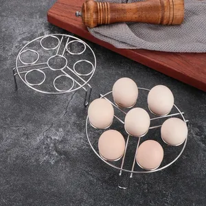 Cuiseur à œufs portable multifonction en acier inoxydable, plateau pour œufs durs, ustensile de cuisine, cuiseur vapeur étanche à trois pieds - Product Image 2