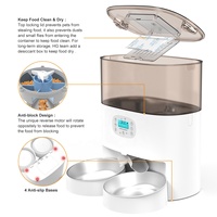 Distributeur de nourriture pour animaux de compagnie pour chat avec séparateur bidirectionnel et double bols Distributeur automatique de nourriture pour chien