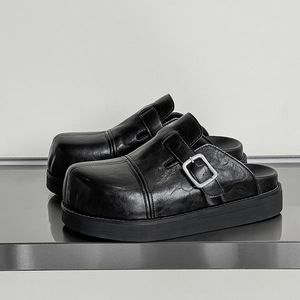 Sandalias Clog Retro Premium de Moda con Plataforma y Punta Redonda, Negras, para Exteriores - Product Image 3