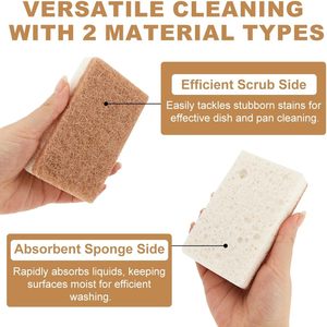 Esponjas de Celulosa de Coco y Nuez Naturales a Base de Plantas para Cocina, de Doble Cara - Product Image 4