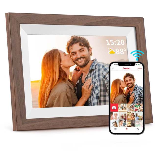 32G HD Digital Photo Frame 10.1\" Touch IPS Wireless Remote Electronic Album with MP3/Video & Clock Plastic Frame Gift