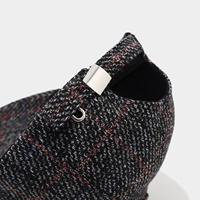 Casquette de baseball unisexe polyvalente à carreaux pour l'automne et l'hiver, style artistique vintage, texture confortable, chapeau décontracté pour l'extérieur