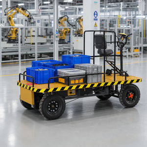 Carro <span class=keywords><strong>de</strong></span> Plataforma Eléctrico <span class=keywords><strong>de</strong></span> 48V con Jaula para Carga, para Logística <span class=keywords><strong>de</strong></span> Almacén, Fábrica, Taller, Manejo <span class=keywords><strong>de</strong></span> Materiales Industriales - Product Image 3