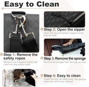 Kleiner mittlerer Hund Auto Booster Sitz 0-30lbs festes Muster mit Sicherheits leinen & Oxford Storage Pet Travel Sicherheits bett für Katzen - Product Image 5
