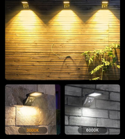 Lampe LED solaire d'extérieur Télécommande étanche 4 modes Capteur de mouvement solaire Support mural pour jardin cour garage