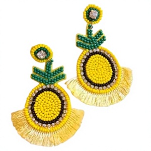 Pendientes Colgantes de Gallo con Cuentas, Diseño Étnico de Moda, Patrón Animal Rojo y Azul, Elegantes, de Aleación de Zinc y Resina, Joyería de Moda Unisex - Product Image 4