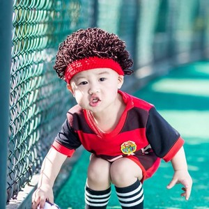 Gorro de bebé de lana de punto de ganchillo de moda de otoño e invierno para niños y niñas, <span class=keywords><strong>peluca</strong></span> gruesa para recién nacidos, pelo Remy de longitud corta - Product Image 1