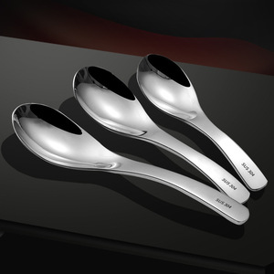 ช้อนสแตนเลส 304 รูปทรงน้ำเต้าขนาดใหญ่ ช้อนป้อนอาหารเด็กแบบหนา สำหรับเด็กอายุ 0-12 เดือน สีพื้น - Product Image 1