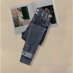 <span class=keywords><strong>M</strong></span>-4XL большого размера женские ботинки; Сезон осень-зима, новый костюм с вязаным жилетом рубашка тонкие облегающие джинсы Комплект из трех предметов - Product Image 6