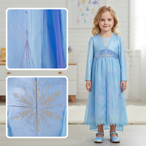 Robe de <span class=keywords><strong>reine</strong></span> <span class=keywords><strong>Elsa</strong></span> certifiée FAMA, prête à être expédiée, avec base respirante, cape à flocons de neige <span class=keywords><strong>et</strong></span> longue traîne, expédition rapide - Product Image 3