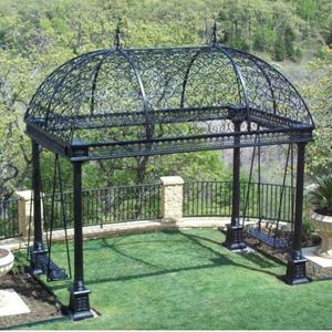 Veranda in <span class=keywords><strong>Ferro</strong></span> Battuto Zincato Forgiato a Mano con Tetto a Cupola in <span class=keywords><strong>Vetro</strong></span> Decorativo | Dimensioni Personalizzate - Product Image 6