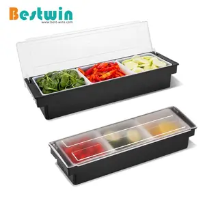 3/4/5/6 Compartiment Bar Accessoires Fruit Cocktail Garnituur Houder Kruiderij Caddy