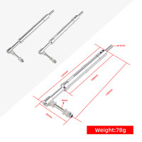 ZYHOBBY Trépied d'atterrissage télescopique 137 mm en aluminium poli avec kit de fixation pour avion RC