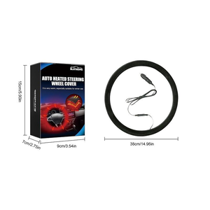 Housse de <span class=keywords><strong>volant</strong></span> chauffante automatique en daim portable pour les accessoires de voiture de saisons Housse de <span class=keywords><strong>volant</strong></span> universelle antidérapante - Product Image 6
