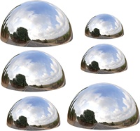 Boule de sphère hémisphère creuse en acier inoxydable, décoration extérieure, mur décoré, boule demi-miroir polie