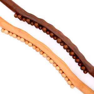 Masseur de cou et de dos à 31 perles, outils de soulagement, thérapie en bois de hêtre, rouleau de Drainage lymphatique, bâton de grattage en bois - Product Image 2