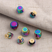 Rivets trapézoïdaux en alliage de zinc résistant à l'usure, diamètre 12 mm, hauteur 6 mm, couleur arc-en-ciel, pour pieds de sac en cuir