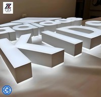 Enseigne publicitaire LED miniature personnalisable, étanche IP54, en acrylique gravé, avec lettres rétroéclairées pour l'image de l'entreprise, mur