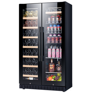 ตู้แช่ไวน์ขนาดใหญ่ตู้แช่ไวน์สแตนเลสสีดำตู้โชว์กระจกสองประตูแบบติดผนังในตัว - Product Image 4