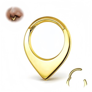 Anillo de Nariz en Forma de Lágrima 16G 8/10mm de Acero Inoxidable, Joyería para Piercing de Labio y Septum - Product Image 5