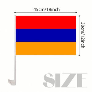 Bandera de Armenia para Ventana de Auto, 12x18 Pulgadas, Logotipo Personalizado, Material de Alta Calidad, Precio Económico - Product Image 1