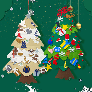 Decoración Navideña, Regalos, Árbol <span class=keywords><strong>de</strong></span> <span class=keywords><strong>Navidad</strong></span> <span class=keywords><strong>de</strong></span> Fieltro para <span class=keywords><strong>Pared</strong></span> con Juego <span class=keywords><strong>de</strong></span> Adornos para Niños - Product Image 3