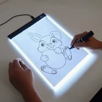 Tableta de Luz LED Metálica para Dibujar, Trazar y Copiar, con Brillo Ajustable, Regulable y Recargable, para Niños