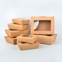 Boîtes d'emballage alimentaire jetables écologiques en kraft pour sushis à emporter, imprimées sur mesure, taille et couleur personnalisables, modèle de marque OEM