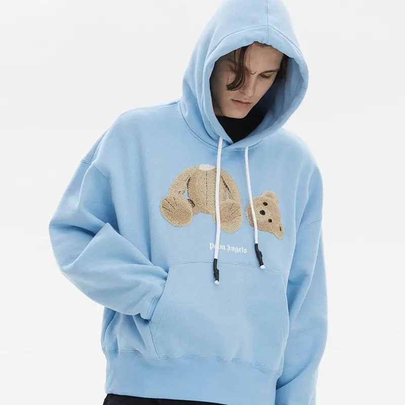 Großhandel Spot Bär Flock ing bestickten Kapuzen pullover sowie Samt Kapuzen pullover Herren Hoodie