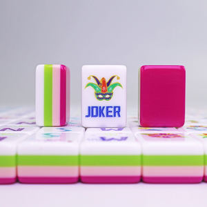 Mahjong Americano Personalizado de 4 Capas, Fichas Acrílicas Rojo Rosa con 160 Cartas, <span class=keywords><strong>Juego</strong></span> Elegante y de Lujo para Adultos y Regalo - Product Image 2