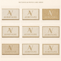 Étiquettes personnalisées pour vêtements destinées aux grossistes, étiquettes en tissu au design compact à coudre pour l'image de marque des vêtements en gros
