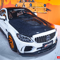 Kit carrosserie pour Mercedes Benz Classe C C250 C300 W205 GTR Style Pare-chocs Aileron de Capot Jupe Latérale Arches de Roue Facelift Auto Parts