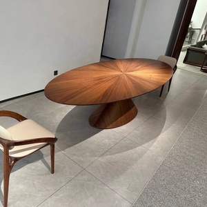 Tavolo da Pranzo Ovale in <span class=keywords><strong>Legno</strong></span> <span class=keywords><strong>di</strong></span> Lusso Moderno per Soggiorno, Set <span class=keywords><strong>di</strong></span> Arredamento per Casa <span class=keywords><strong>con</strong></span> Capacità <span class=keywords><strong>di</strong></span> 8 Persone, Stabile e Durevole - Product Image 3