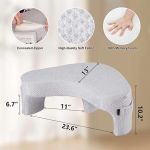 Oreiller pour s'asseoir au lit, avec poches et housse lavable, pour adultes, idéal pour regarder la télévision, lire, jouer à des jeux, se reposer au lit, personnalisable - Product Image 2