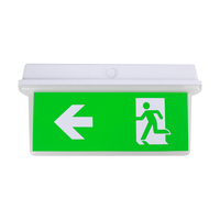 Lampe de signalisation d'issue d'urgence 2W rechargeable, autonomie de 3 heures, étanche IP65, en polycarbonate, éclairage de sécurité LED
