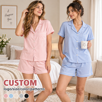 Nouveauté : Ensembles de pyjamas pour femmes et couples, en modal doux, deux pièces, manches courtes, taille élastique, vêtements de maison, vêtements de nuit