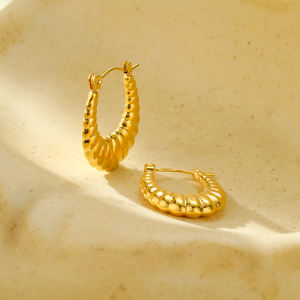 2025 New Fine Jewelry <b>Gold</b> Stainless Steel European and American Style Non Tarnish Hoops Women's <b>Earrings</b> <b>Set</b> Wholesale - Product Image 2
