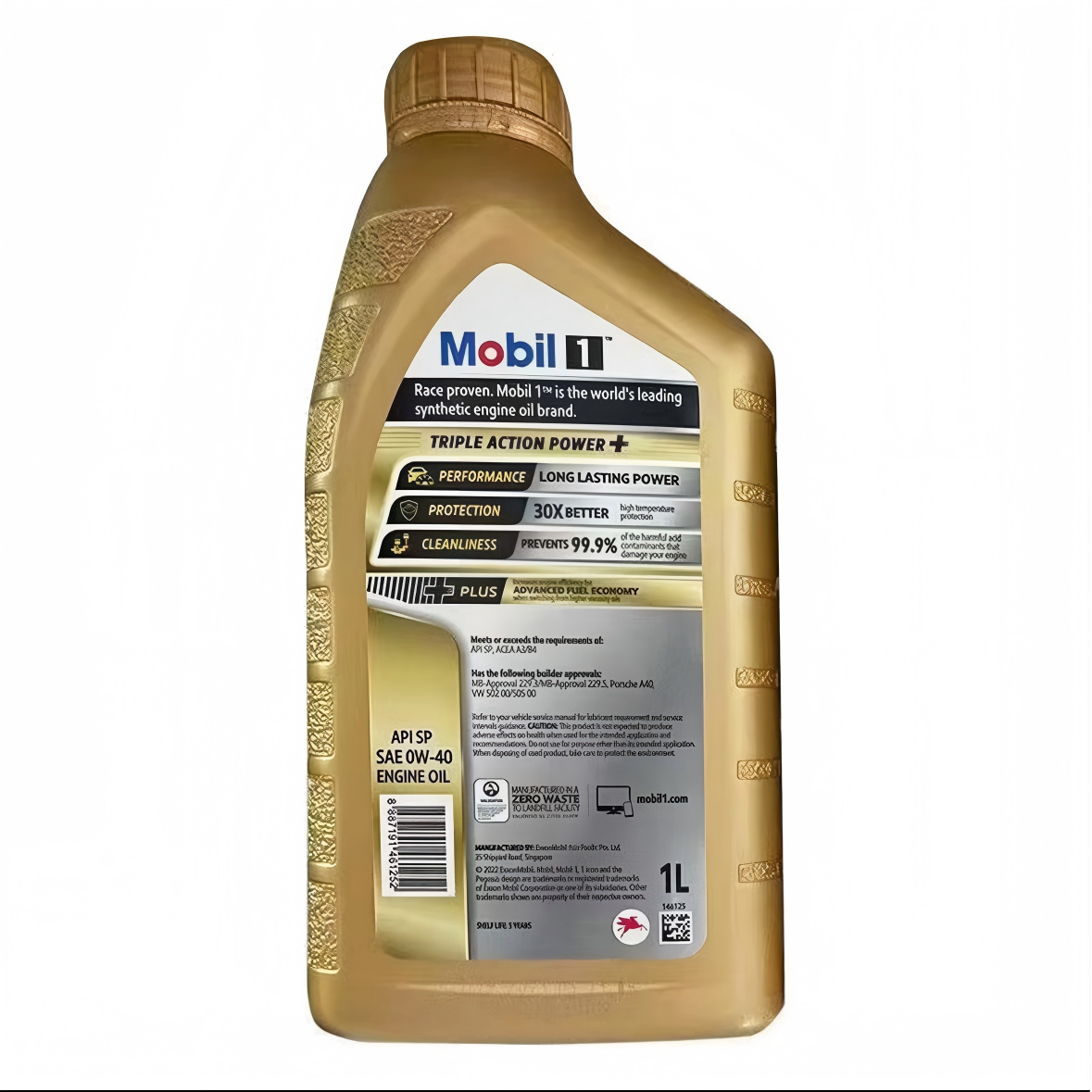 Mobil 1 0W-40 Full Synthetic | API SQ TRIPLE ACTION POWER+ | New Gold Edition 12/Case Auto Parts Image 2