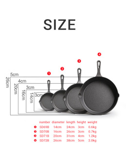 Ensemble de poêles en fonte robuste - Poêle à fond plat réutilisable pour four, cuisinière, grill et cuisine en plein air, facile à entretenir - Product Image 2