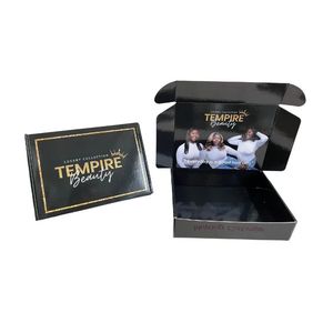 Custom Glossy Black Corrugated Folding <b>Paper</b> Box Gift Cosmetic Wig Packaging Shipping <b>Boxes</b> Print Any Logo Glossy <b>Paper</b> Box - Product Image 1