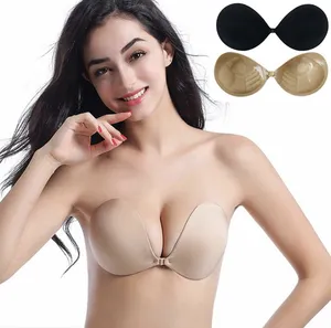 Bra perawatan tangan wanita, dapat digunakan kembali penutup puting tidak terlihat Adhedive Bra Push Up nubra tanpa tali silikon untuk gaun