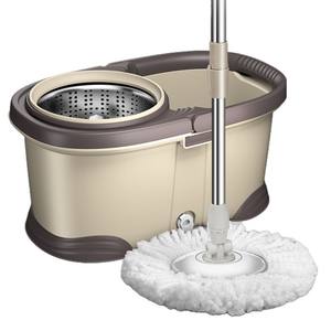 Seau à serpillière rotatif S710 couleur café avec tampon en microfibre, double entraînement, design mains libres pour le nettoyage des sols - Product Image 1