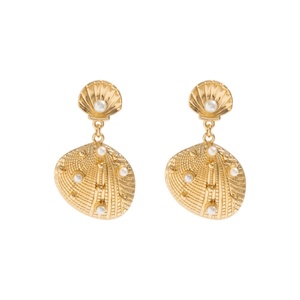 Boucles d'oreilles pendantes Junhong en alliage avec perles, plaqué or/argent, style anniversaire, luxe haut de gamme, vente en gros - Product Image 3