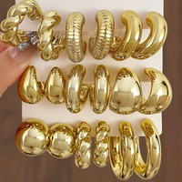Pendientes de joyería sin deslustre Pendientes de oro grueso Conjunto de joyas N2311101